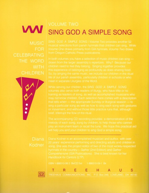SING GOD SIMPLE SONG Vol 2 Back Cover